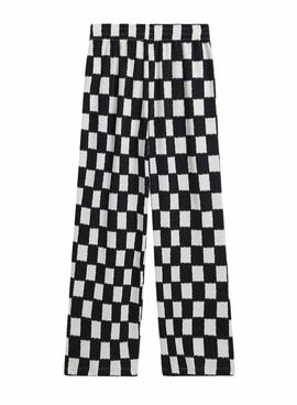 Pantalon Vans Benton Checker Blanco y Negro Para Mujer