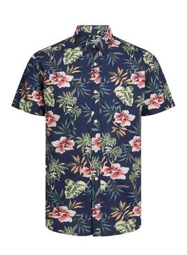 Camisa Jack and Jones Chill Tropical Marino Niño