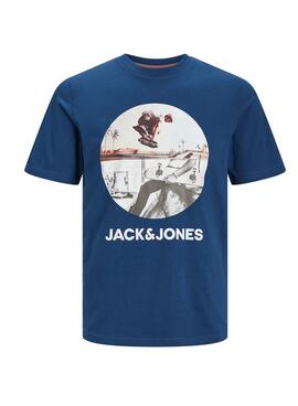 Camiseta Jack and Jones Navin Azul Para Niño