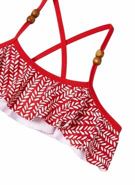 Bikini Mayoral Estampado Volantes Rojo Para Niña