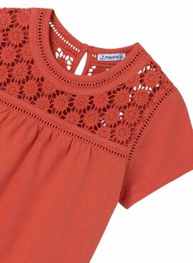 Camiseta Mayoral combinada Calabaza Naranja Niña