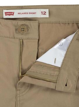 Bermuda Levis Standard Cargo Marrón Para Niño