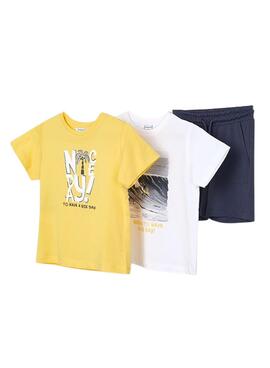 Conjunto Mayoral 2 Camisetas Amarillo Blanco Niño