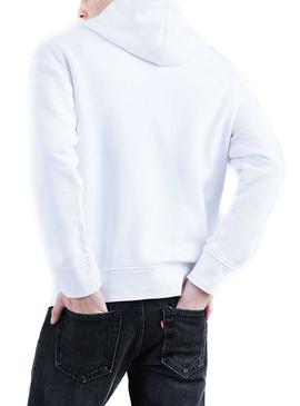 Sudadera Levis Oversized Varsity Blanco Hombre