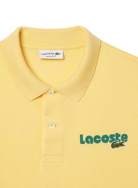 Polo Lacoste Retro Amarillo Para Hombre