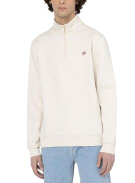 Sudadera Dickies Oakport Quarter Zip Beige Para Hombre