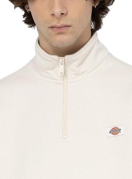 Sudadera Dickies Oakport Quarter Zip Beige Para Hombre