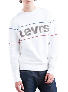 Sudadera Levis Reflective Crew Blanco Hombre