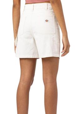 Short Dickies Duck Canvas Carpenter Blanco Para Mujer