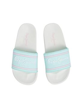 Chanclas Pepe Jeans Slider Blanco Para Niña