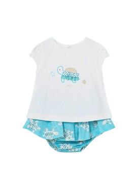 Conjunto Mayoral Falda Capri Azul Para Bebé
