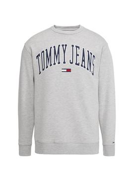 Sudadera Tommy Jeans Collegiate Gris Hombre