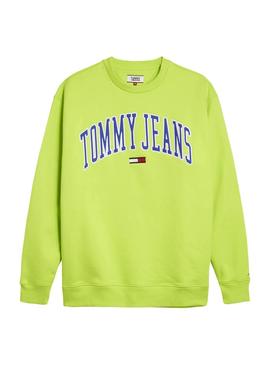 Sudadera Tommy Jeans Collegiate Verde Hombre
