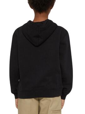 Sudadera Dickies Youth Oakport Hoodie Negro Para Niño Y Niña