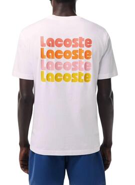 Camiseta Lacoste Retro Loose  Blanco Para Hombre