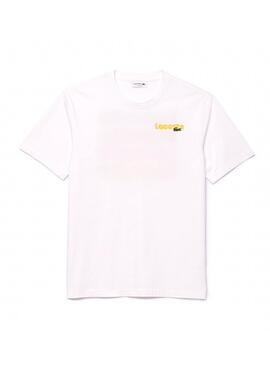 Camiseta Lacoste Retro Loose  Blanco Para Hombre