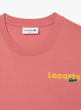 Camistea Lacoste Retro Loose Coral Para Hombre