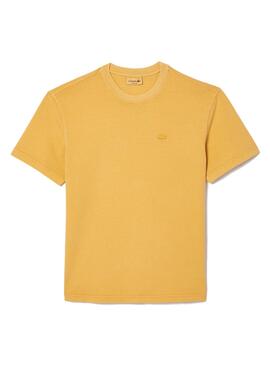Camiseta Lacoste Dyed Mostaza Para Mujer y Hombre