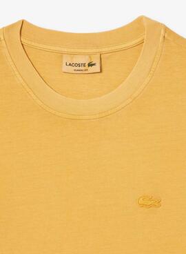 Camiseta Lacoste Dyed Mostaza Para Mujer y Hombre