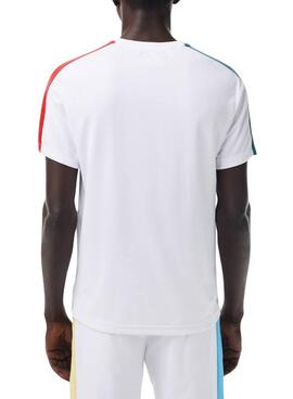 Camiseta Lacoste Tenis Colorblock Blanco Para Hombre