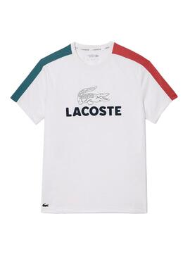Camiseta Lacoste Tenis Colorblock Blanco Para Hombre