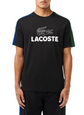 Camiseta Lacoste Tenis Colorblock Azul Marino Para Hombre