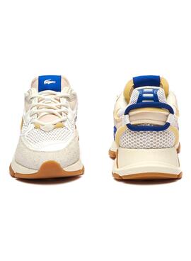 Zapatillas Lacoste Neo 003 Beige y Azul Para Hombre