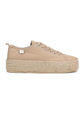 Zapatillas Walkin Pitas tina Beige Para Mujer