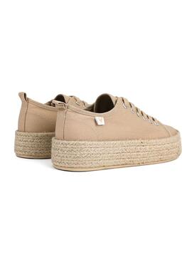 Zapatillas Walkin Pitas tina Beige Para Mujer