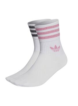 Pack 2 Calcetines Adidas  Glitter Rosa Mujer