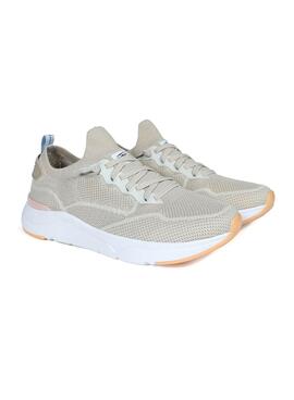 Zapatillas Walkin Pitas Cue Beige Para Mujer