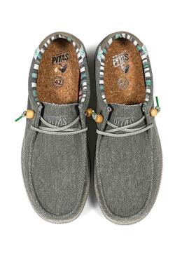 Zapatos Walkin Pitas Rustic Gris Para Hombre