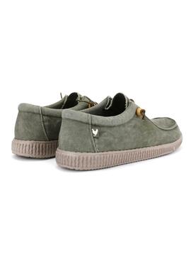 Zapatos Walkin Pitas Wallabi Washed Verde Para Hombre