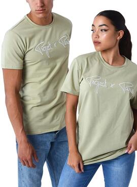 Camiseta Proyect x Paris Embrodery Verde Para Hombre y Mujer