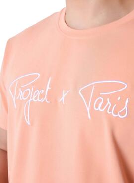 Camiseta Project x Paris Embroidery Coral Para Hombre