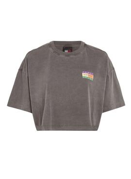 Camiseta Tommy Jeans Oversize Summer Gris Para Mujer