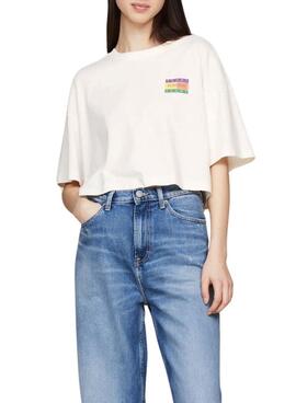 Camiseta Tommy Jeans Oversize Summer Blanco Para Mujer