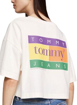 Camiseta Tommy Jeans Oversize Summer Blanco Para Mujer