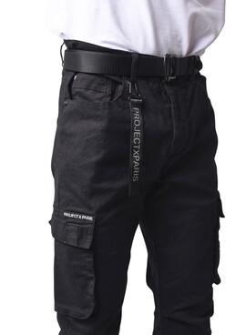 Pantalon Proyect x Paris Cargo Negro Para Hombre