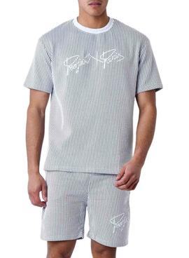 Camiseta Project x Paris Rayas Gris y Blanco Para Hombre