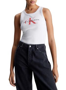 Camiseta Calvin Klein Archival Monologo Blanco Para Mujer
