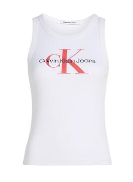 Camiseta Calvin Klein Archival Monologo Blanco Para Mujer