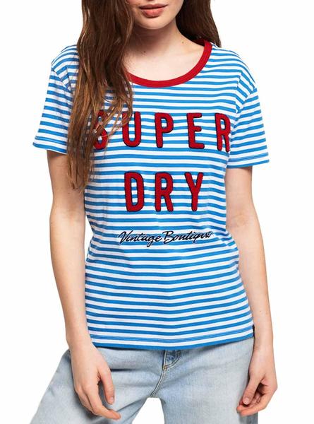 Camiseta Superdry Payton Azul Para Mujer