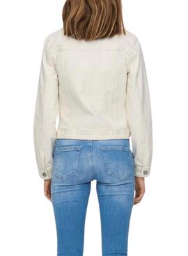 Chaqueta Only Tia Denim Beige Para Mujer