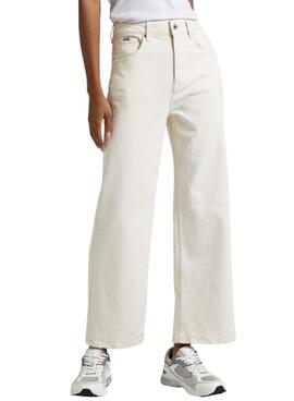 Pantalón Vaquero Pepe Jeans Wide Leg Denim Blanco Mujer