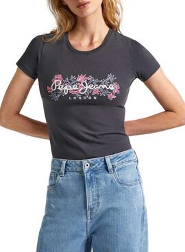 Camiseta Pepe Jeans Korina Gris Para Mujer