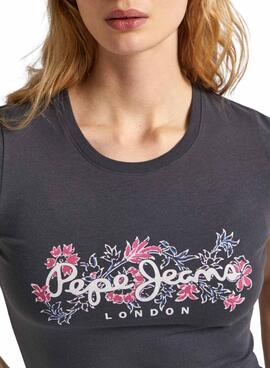 Camiseta Pepe Jeans Korina Gris Para Mujer