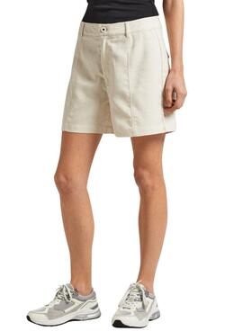 Short Pepe Jeans Tilly Beige Para Mujer
