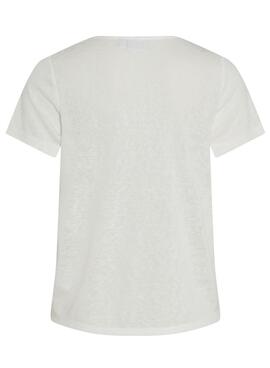 Camiseta Vila Viamer V-Neck Blanco Para Mujer