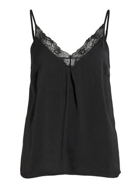 Top Vicava V-Neck Lace Negro Para Mujer